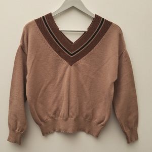 Bluoltre V- Neck Long Sleeve Pullover Sweater Women's Size S/M